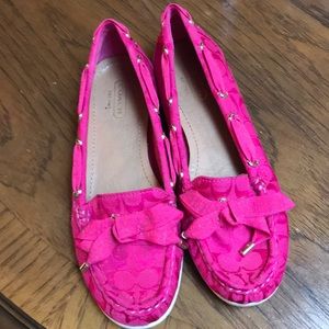 Pink coach slip on shoes